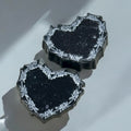 Black and White Resin Barbed Wire Heart Studs